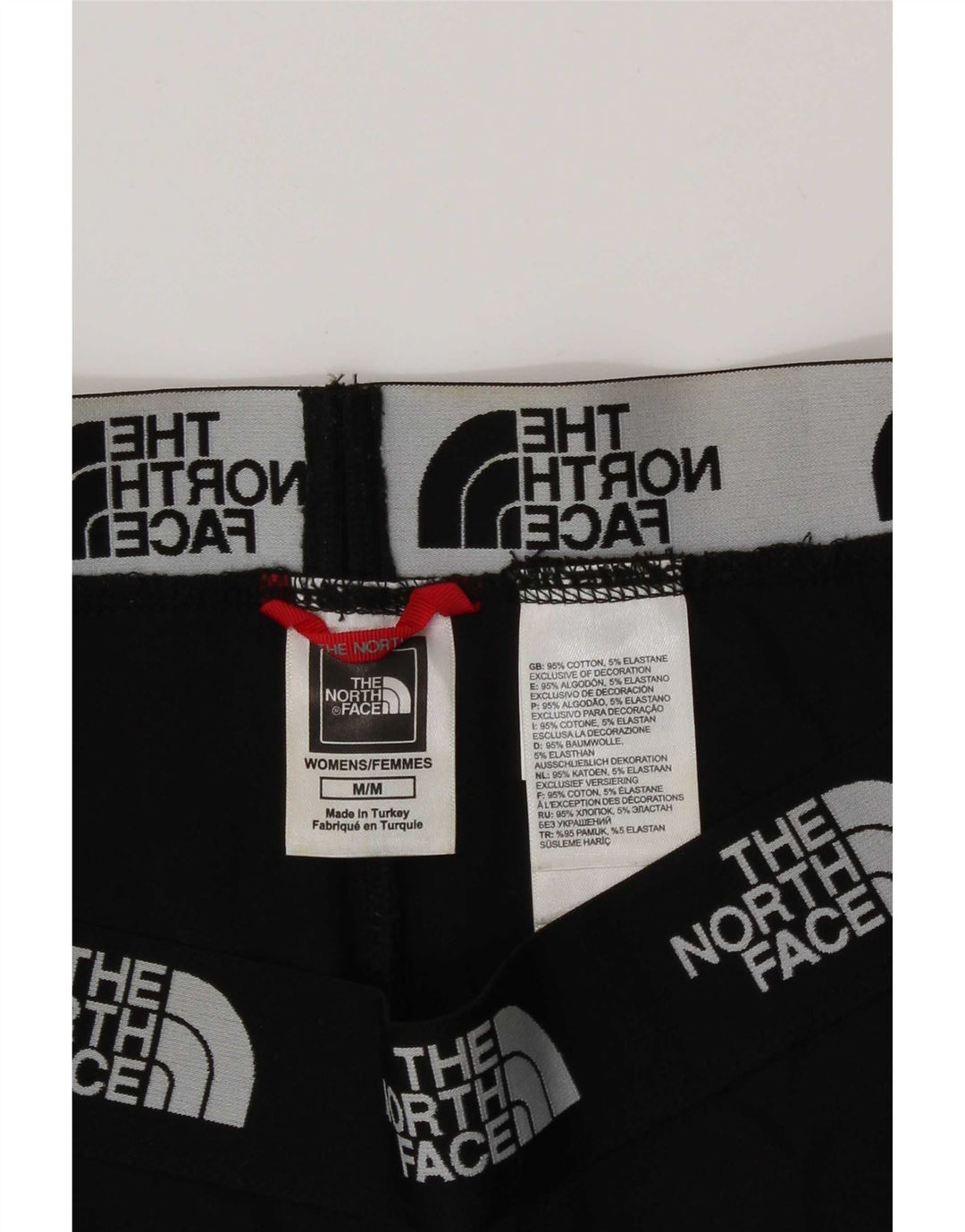 Leggings gráficas femininas The North Face UK 14 algodão preto médio