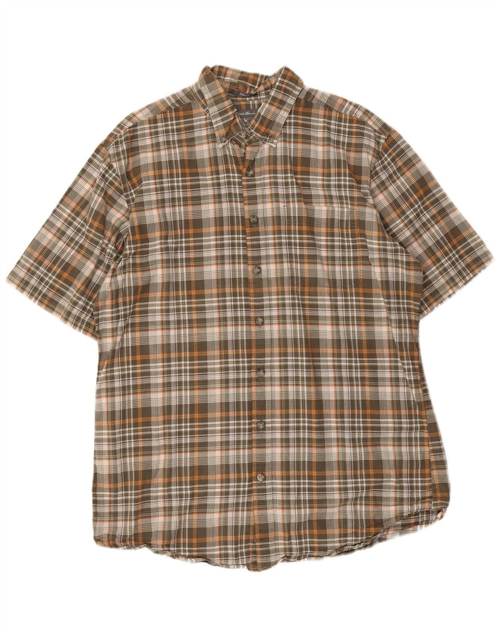 Camisa masculina de manga curta Eddie Bauer Classic Fit grande xadrez multicolorida