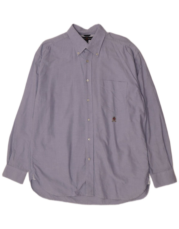 Camisa masculina Tommy Hilfiger Regular Fit grande algodão azul