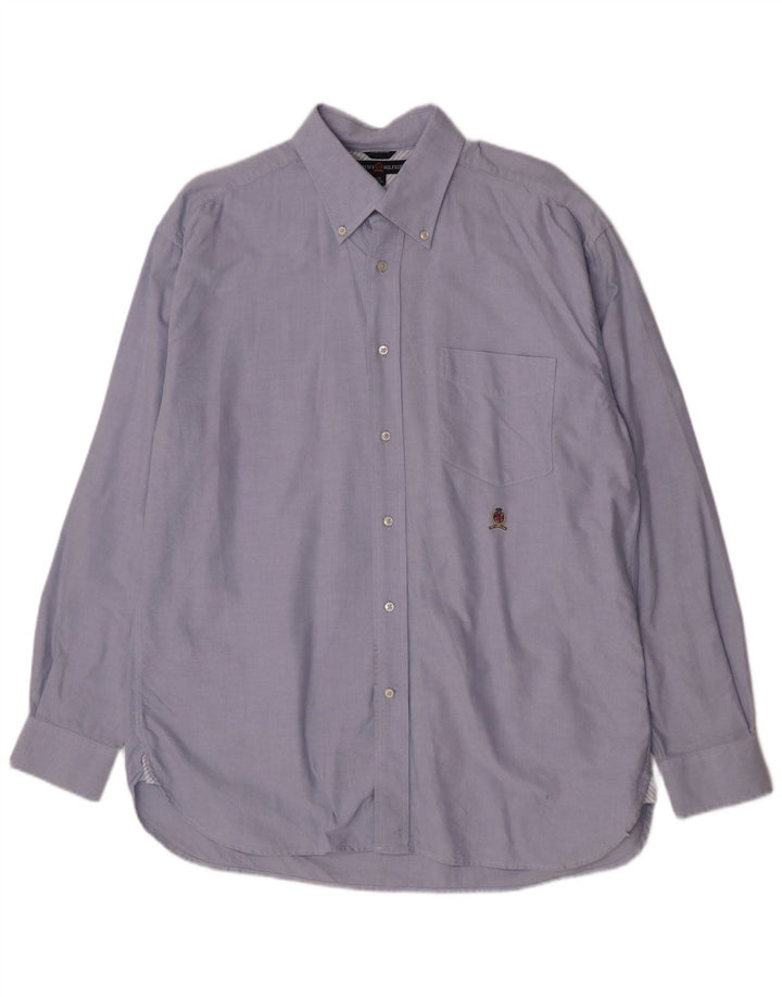 Camisa masculina Tommy Hilfiger Regular Fit grande algodão azul