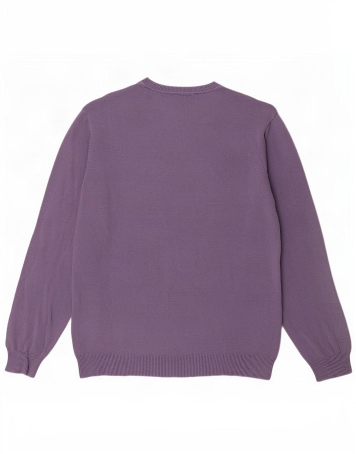 Suéter masculino Marks & Spencer Blue Harbor com gola redonda 2XL roxo
