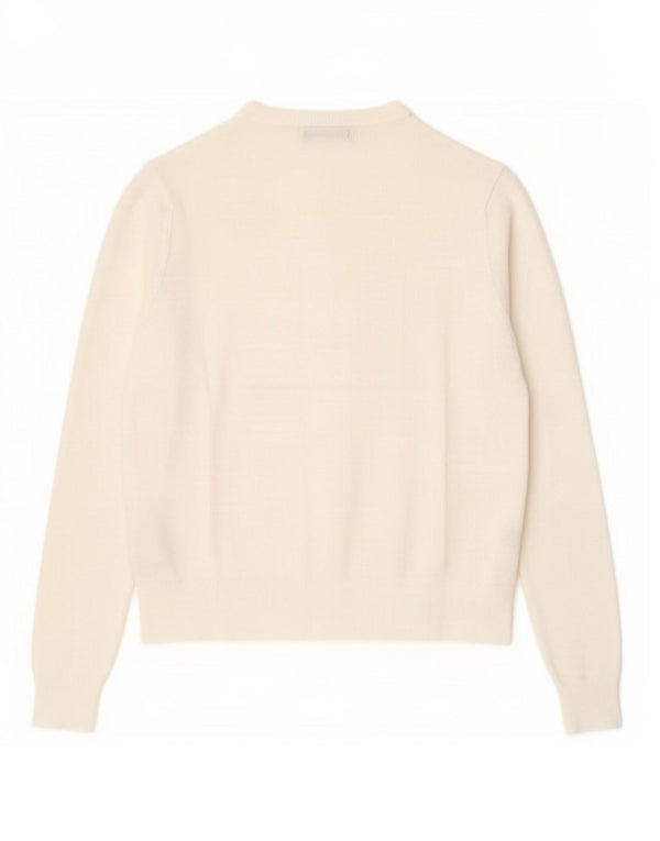 Suéter cardigã feminino Marks & Spencer UK 12 viscose branca média