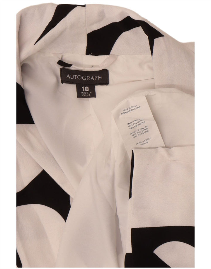 Jaqueta Marks & Spencer Autograph Blazer Feminina Reino Unido 18 XL Branco Geométrico