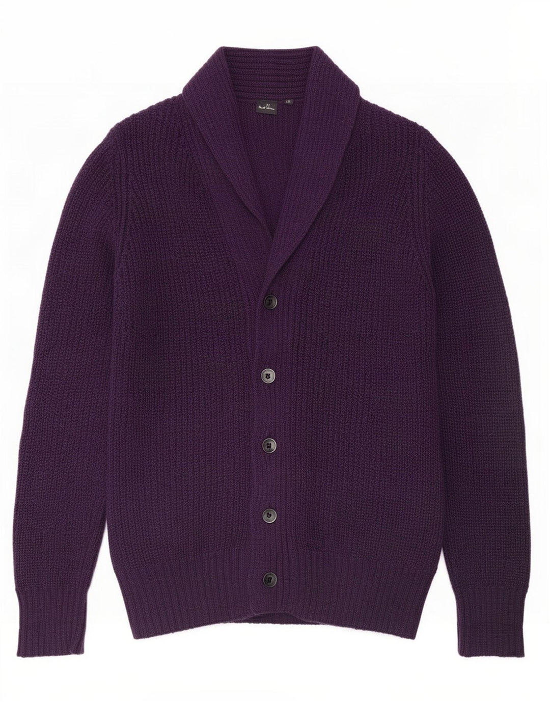 Suéter cardigã masculino Paul Smith de lã roxa média