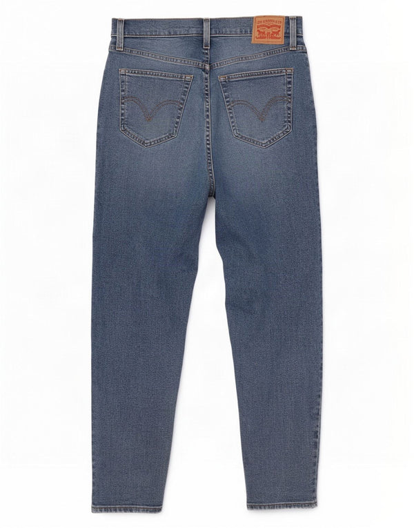 Jeans feminino Levi's Mom cintura alta cônico W30 L29 algodão azul
