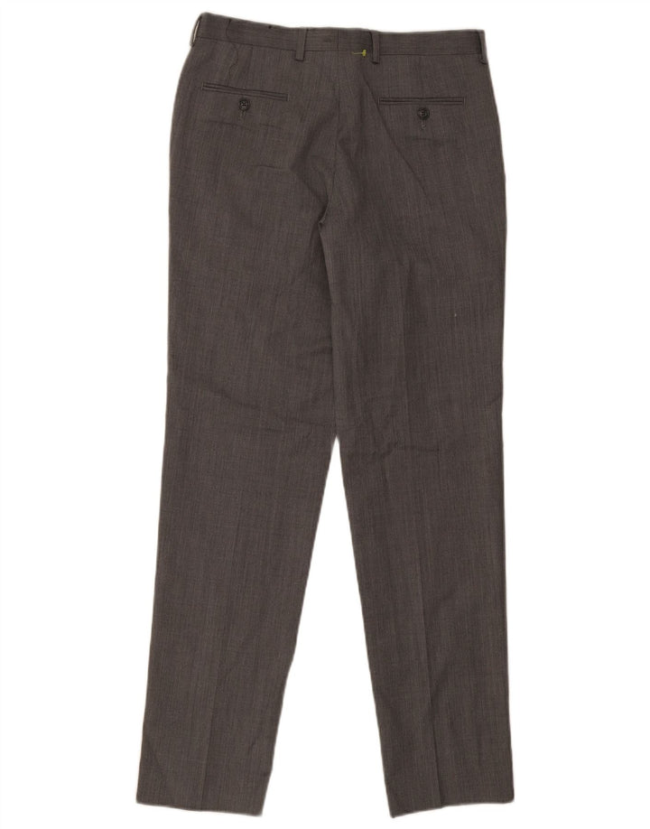 MICHAEL KORS Mens Slim Suit Calças W30 L30 Cinza Lã