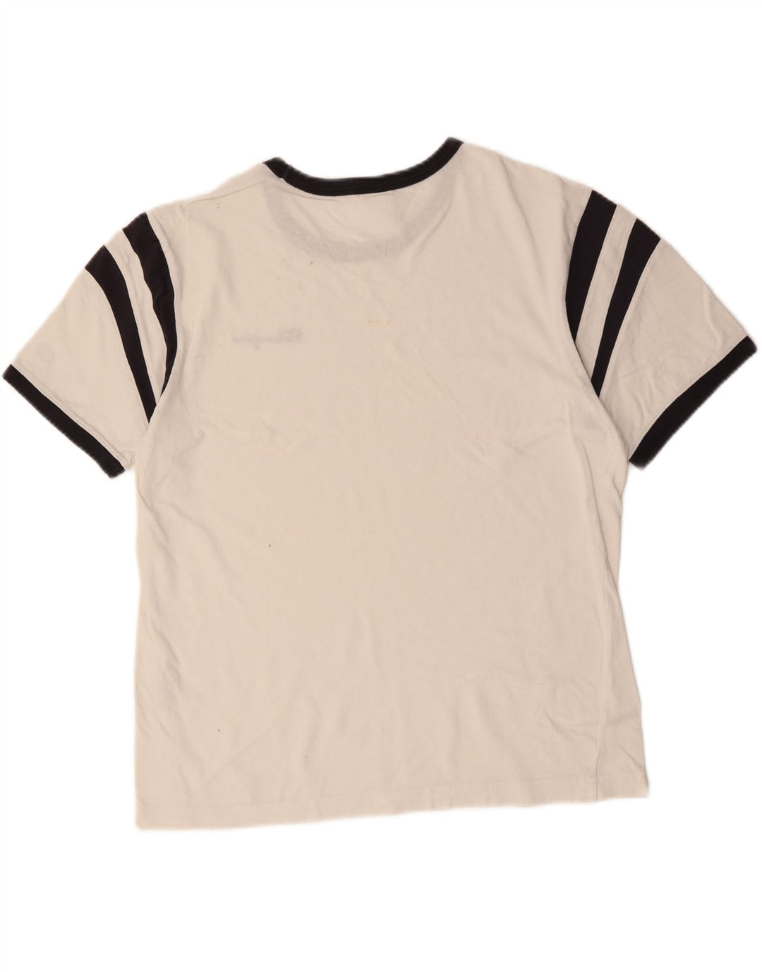 Camiseta masculina CHAMPION Top médio branco colorblock algodão
