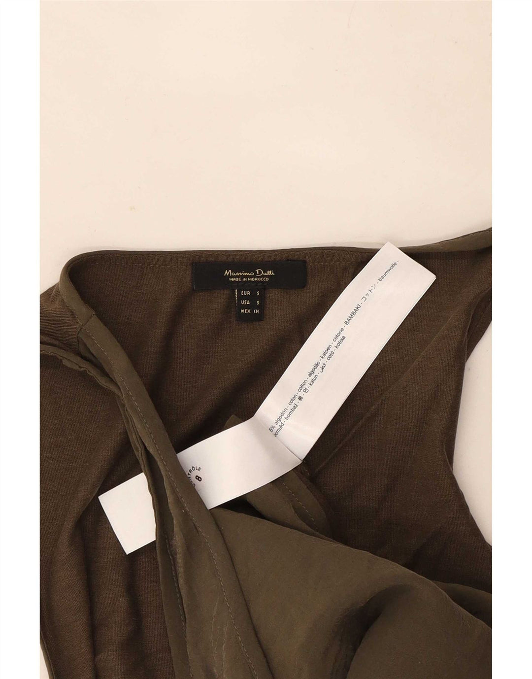 Colete feminino Massimo Dutti UK 10 pequeno algodão cáqui