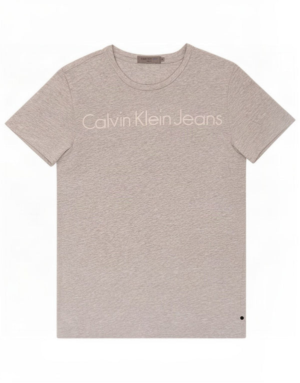 Camiseta masculina Calvin Klein Jeans Slim Fit com estampa gráfica XS cinza