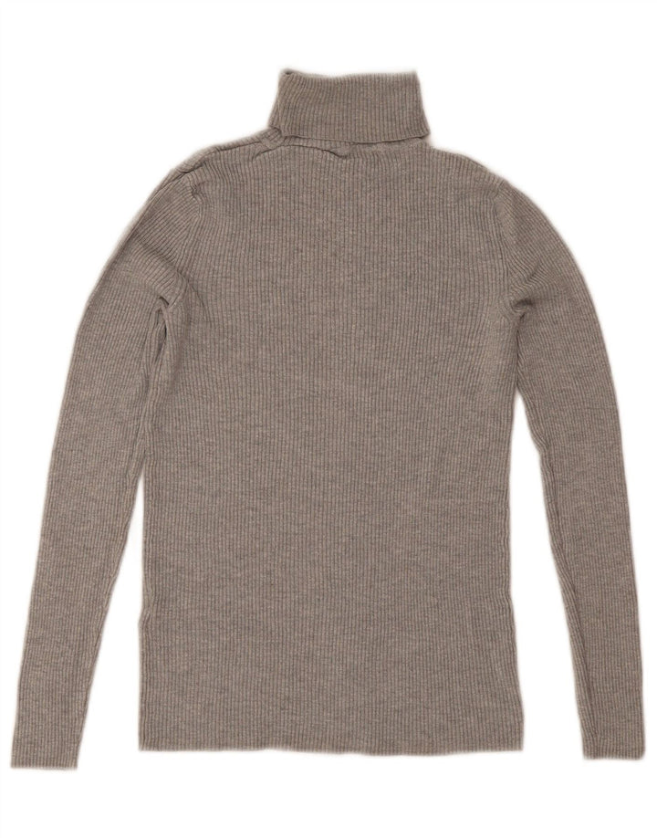 Suéter feminino Marks & Spencer com gola redonda e viscose cinza pequena Reino Unido 8