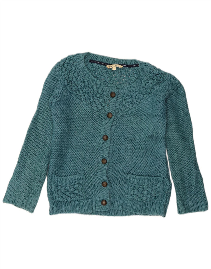 Suéter de cardigã feminino Fat Face UK 8 acrílico azul pequeno