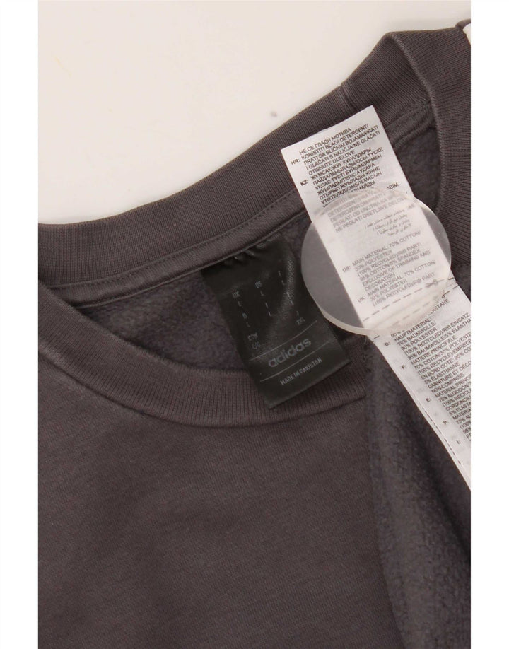 Adidas Mens Moletom Jumper Grande Algodão Cinza