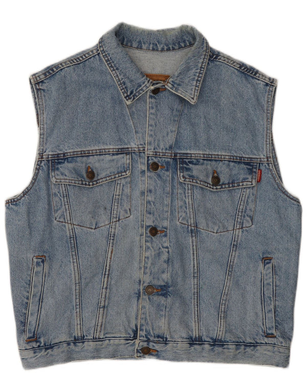 Casucci Mens Denim Gilet UK 40 Grande Algodão Azul