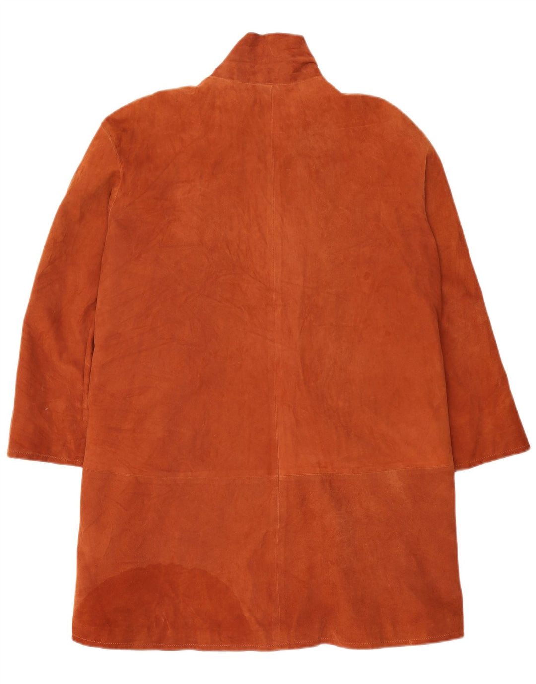 Sobretudo feminino vintage de camurça grande IT 42 couro marrom médio