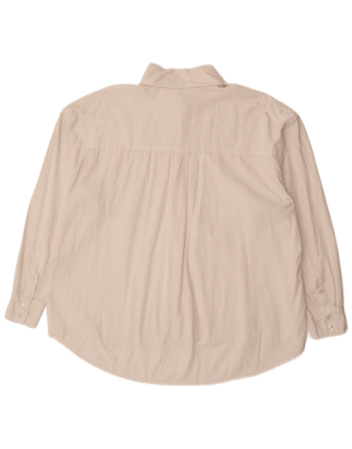 Camisa oversized feminina VINTAGE UK 6 XS algodão branco