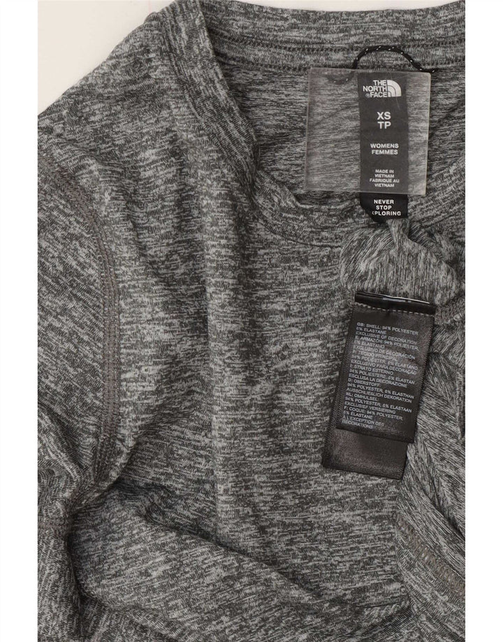 Top feminino The North Face manga comprida UK 6 XS poliéster manchado cinza