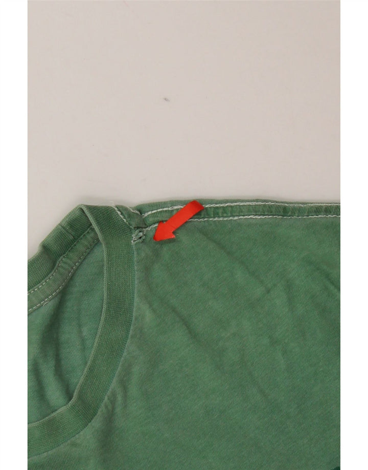 Camiseta gráfica masculina Gas Top algodão verde médio