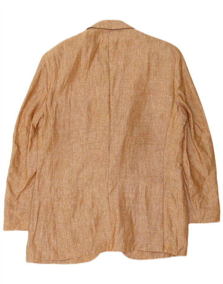 Jaqueta blazer masculina de 3 botões El Corte Ingles IT 50 grande linho marrom