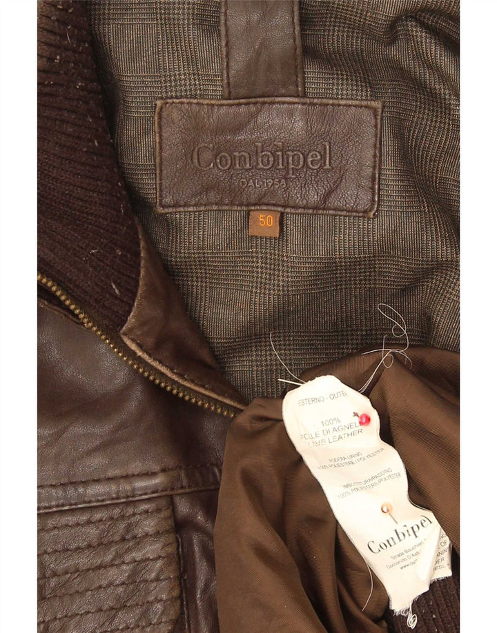 Jaqueta de couro masculina Conbipel IT 50 grande marrom