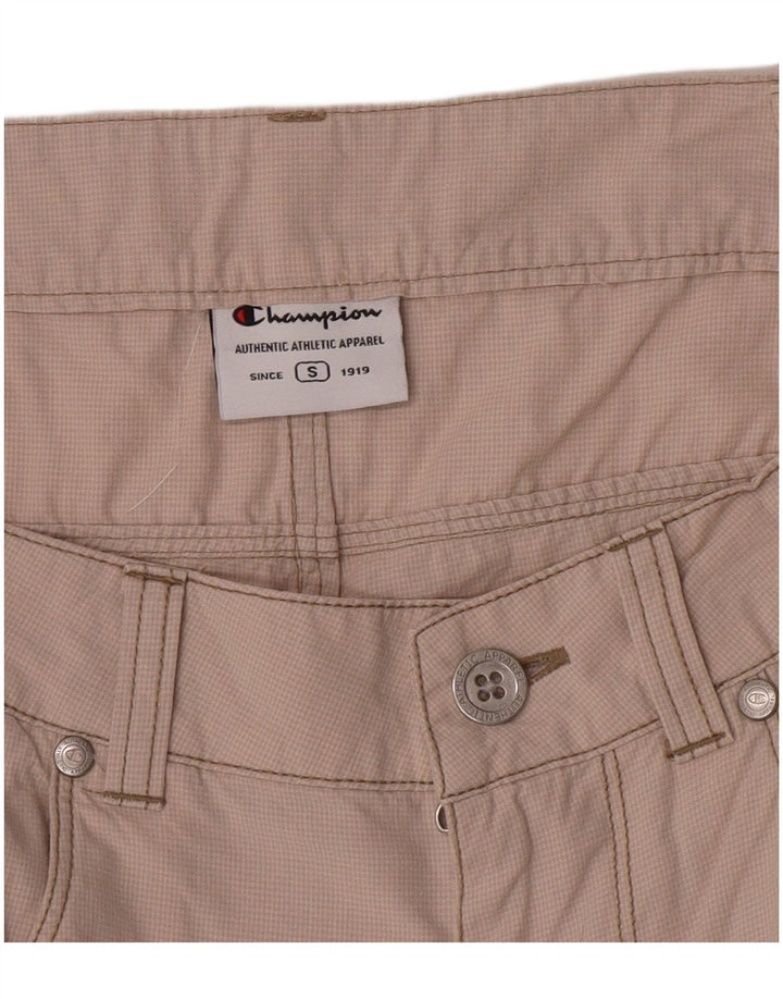 Shorts feminino casual Champion pequeno W28 bege Houndstooth