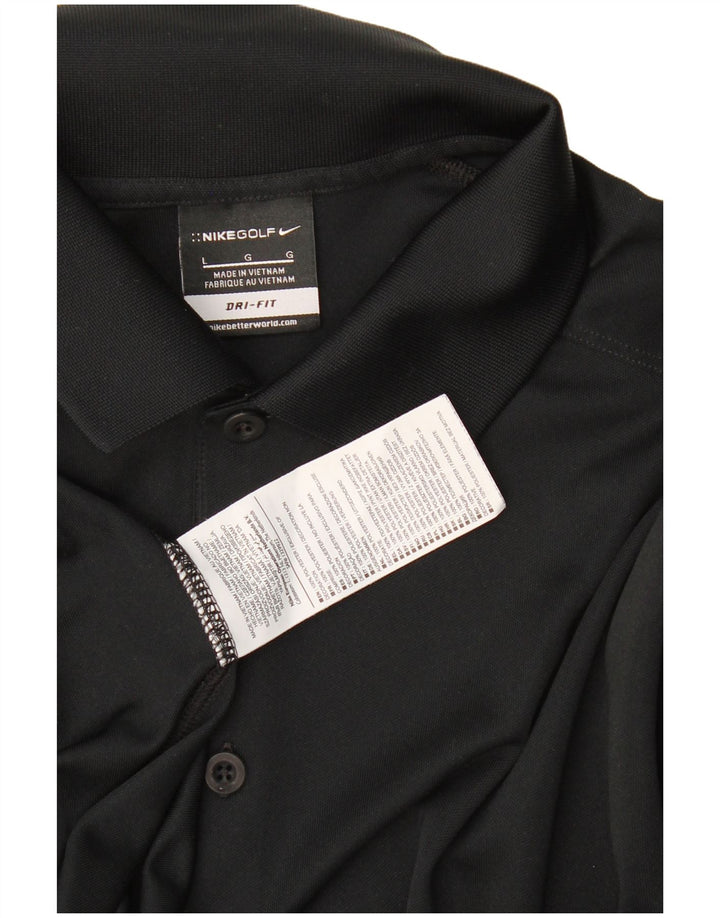 Camisa polo masculina Nike Dri Fit grande poliéster preto