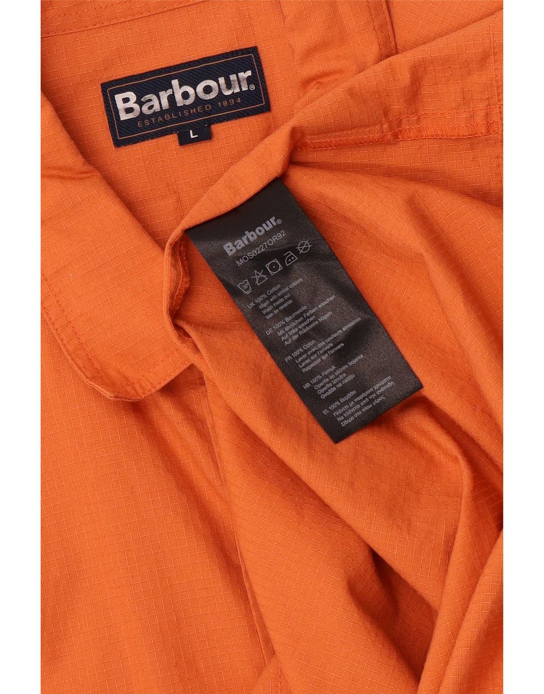 Jaqueta utilitária masculina Barbour UK 40 grande algodão laranja