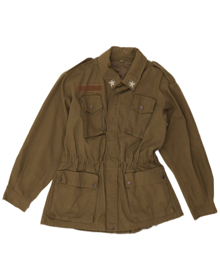 Jaqueta militar masculina vintage UK 40 grande cáqui