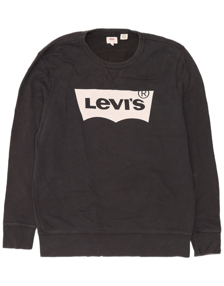Moletom masculino Levi's Graphic Regular Fit grande algodão preto