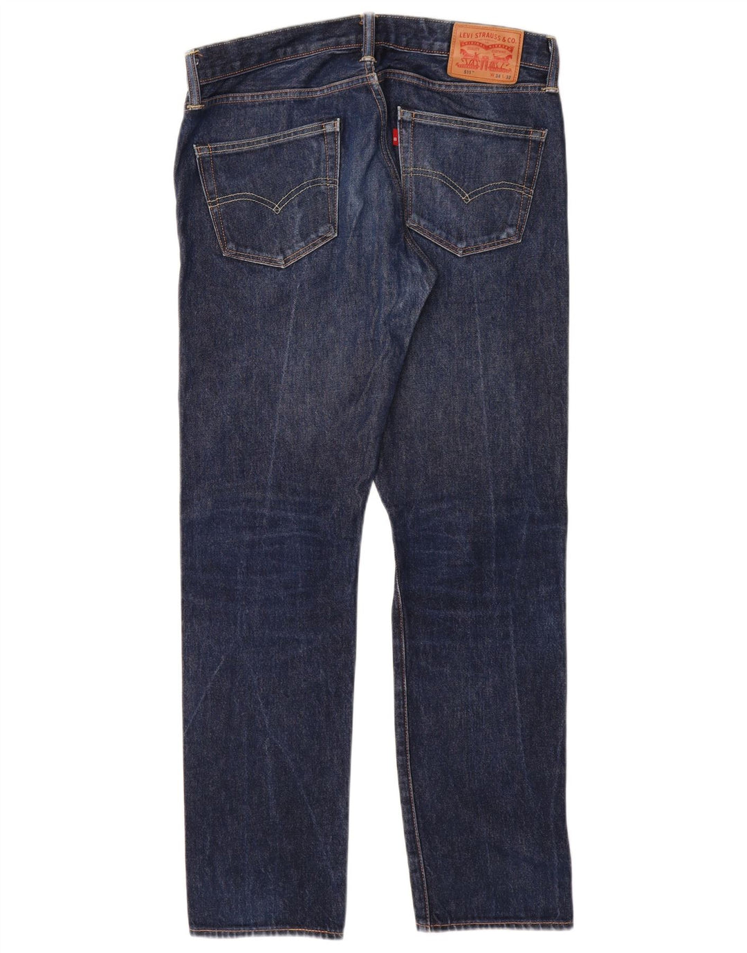 Levi's Masculino 511 Slim Jeans W34 L32 Azul Marinho Algodão