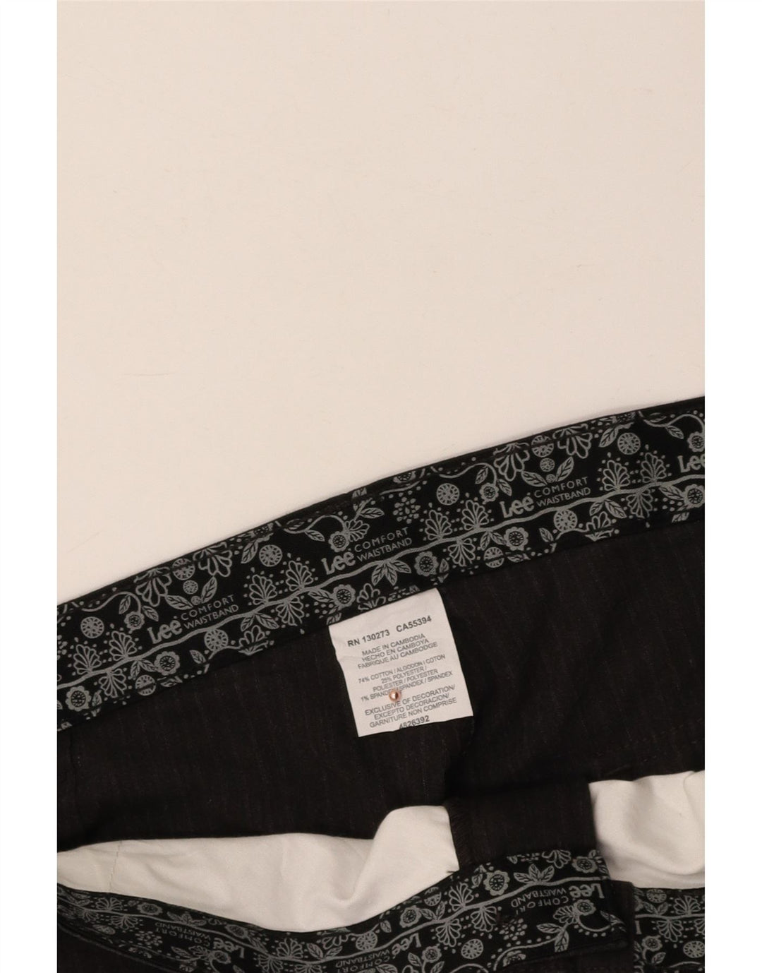 Calça feminina casual reta LEE W44 L30 algodão listrado cinza
