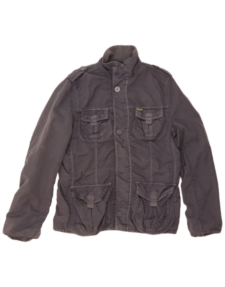 Jaqueta militar masculina TOMMY HILFIGER Reino Unido 38 Nylon azul marinho médio