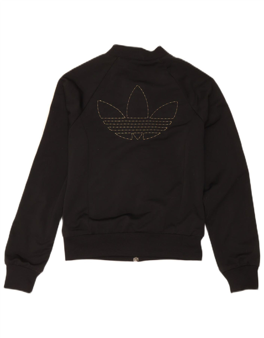Adidas Womens Crop Graphic Tracksuit Top Jacket EU 38 Médio Preto