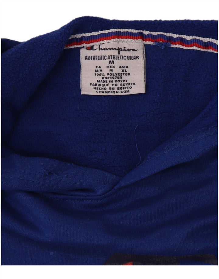 Jumper com capuz gráfico masculino Champion médio azul poliéster