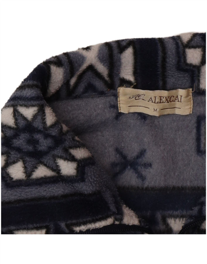 Jaqueta de lã masculina vintage UK 38 Médio Azul Fair Isle