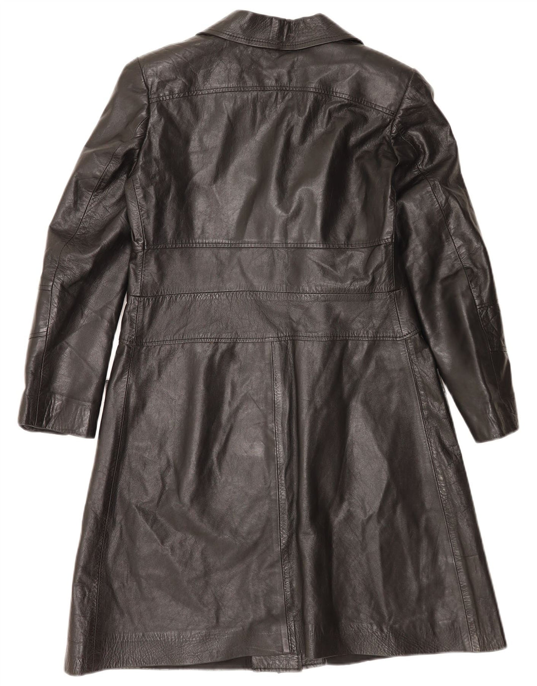 Casaco de couro feminino VINTAGE UK 14 médio preto