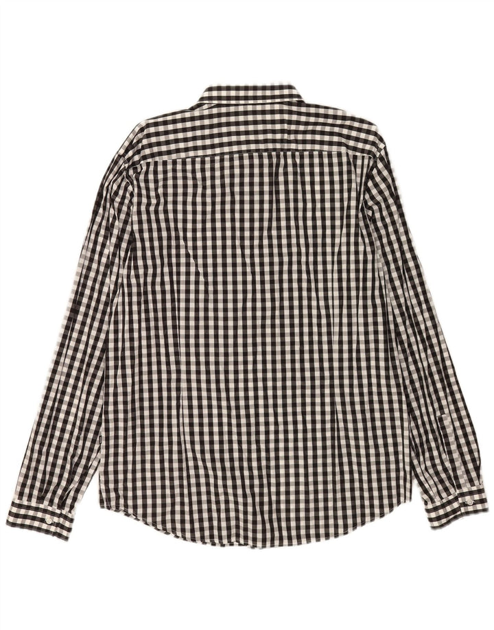 Camisa Slim Fit Masculina Hugo Boss XL Preto Algodão Gingham