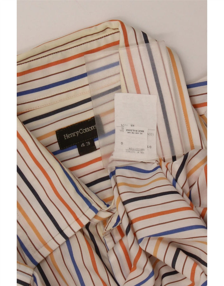 Camisa masculina Henry Cottons tamanho 43 grande algodão listrado multicolorido