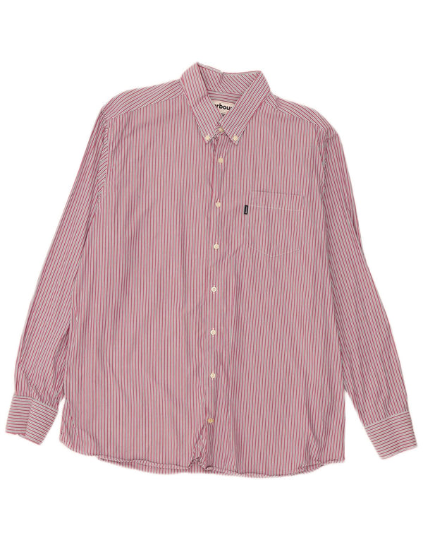 Camisa masculina Barbour sob medida 2XL listrada rosa