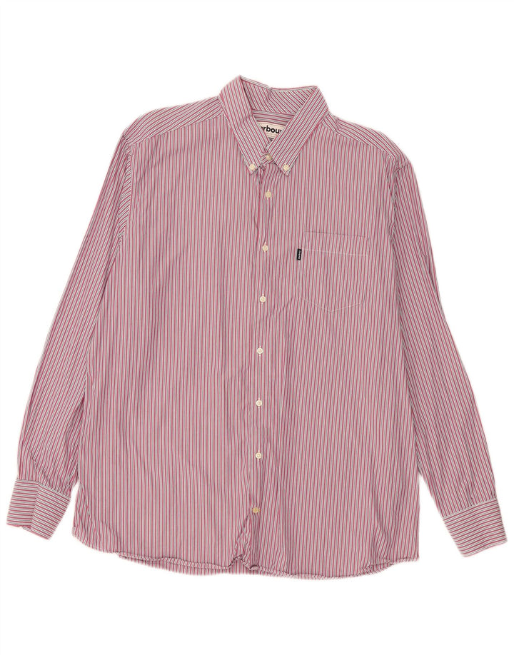 Camisa masculina Barbour sob medida 2XL listrada rosa