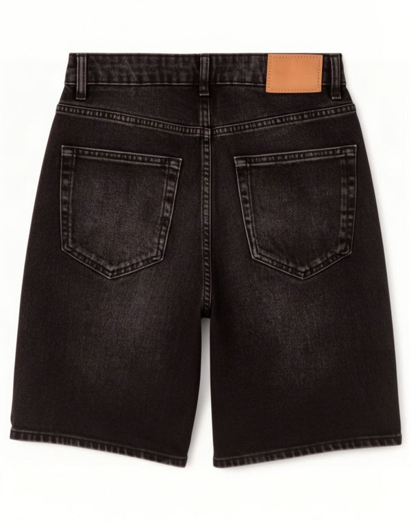 Zara Mens Denim Shorts EU 40 Médio W30 Algodão Preto