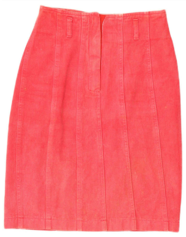 Saia jeans feminina Blumarine IT 40 pequena W27 algodão vermelho