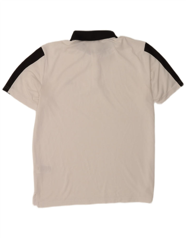 Adidas Mens Polo Shirt Grande Branco Colorblock Poliéster