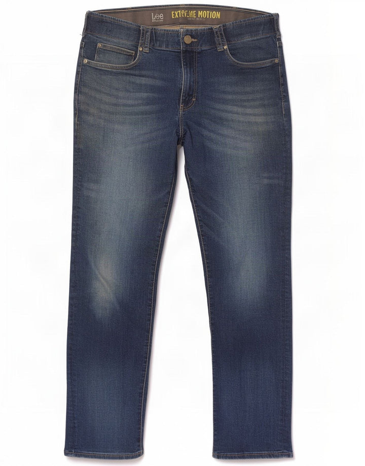 Lee Mens Straight Jeans W36 L32 Azul Algodão
