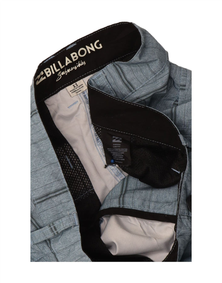 Billabong Mens Chino Shorts W33 poliéster listrado azul médio