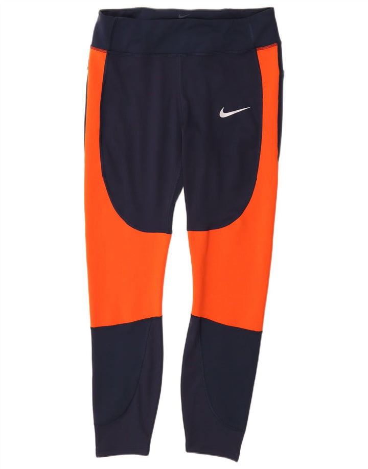 Leggings Nike Feminino UK 14 Grande Azul Marinho Colorblock Poliéster