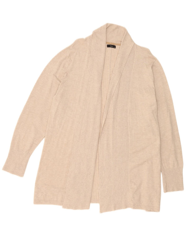Suéter cardigã feminino M&Co Longline aberto Reino Unido 20 2XL bege viscose