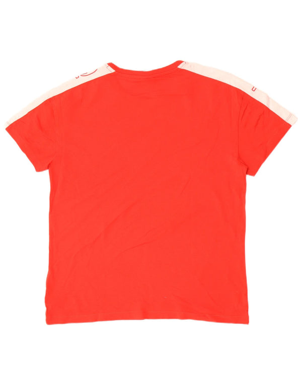 Camiseta gráfica masculina Champion grande bloco colorido vermelho