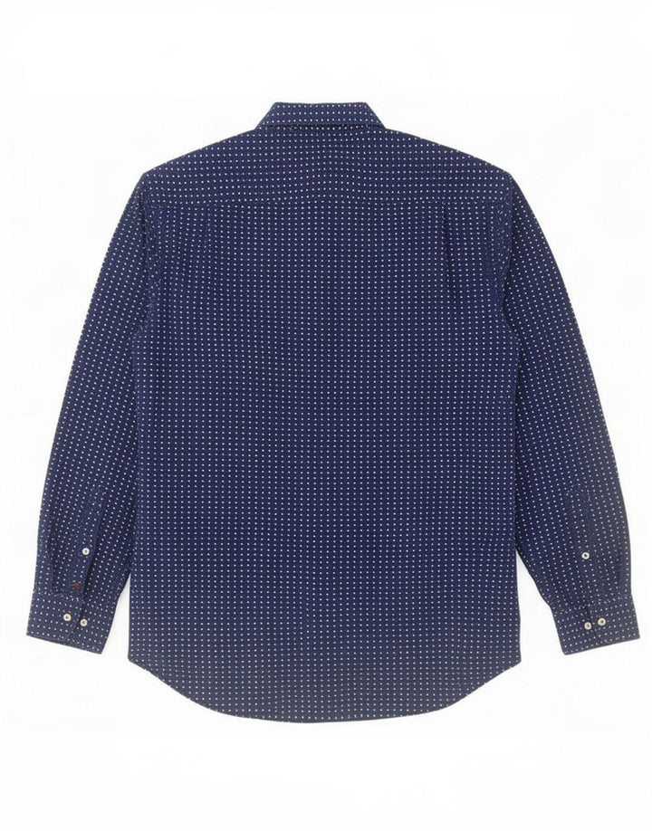 Camisa masculina Tommy Hilfiger média azul marinho algodão geométrico