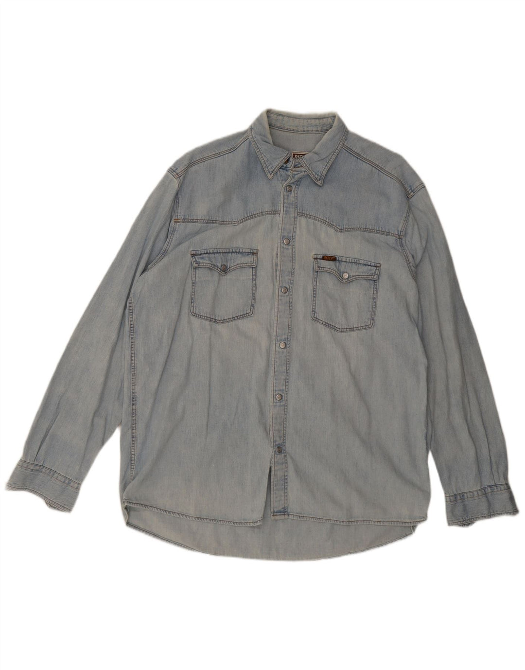 Camisa jeans masculina Rifle XL algodão azul