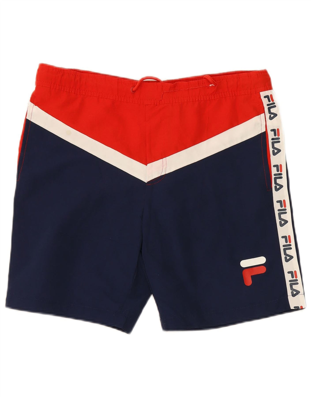 Shorts de natação masculino Fila Graphic pequeno azul colorblock poliéster